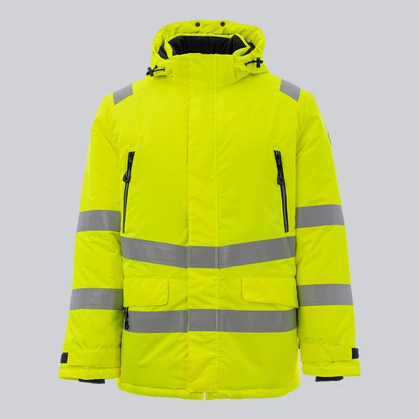 Зимняя сигнальная куртка-парка BRODEKS KW 220, желтый/черный