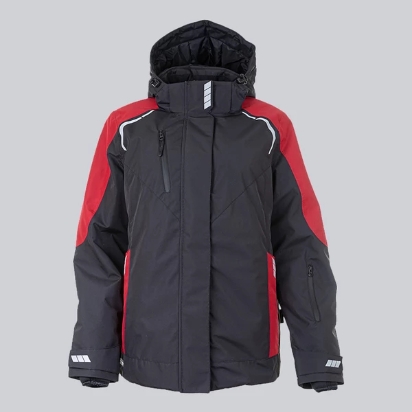 Куртка женская зимняя KW 208, черный/красный