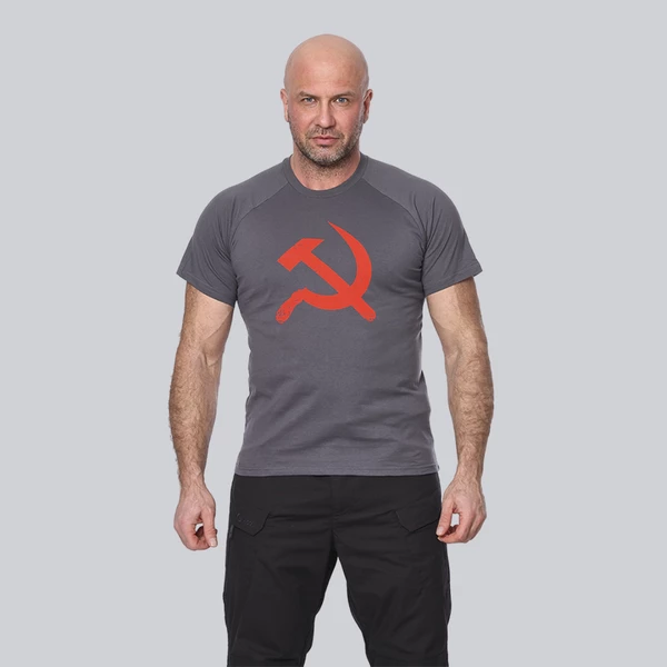 Футболка "USSR"(СССР) (хлопок, серый) 7TS-09GR